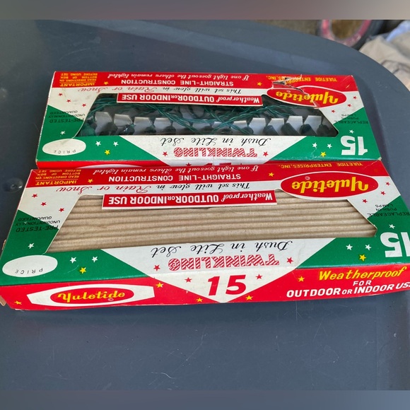 NOS Vtg Yuletide 30 Lites Set Christmas Tulip Lights Twinkling RARE Push in - Picture 5 of 7